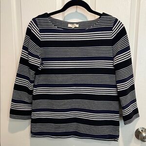 Madewell Navy and White Striped Tee